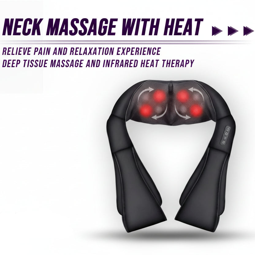 Neck Massager with Heat – Deep Tissue Shiatsu Relief