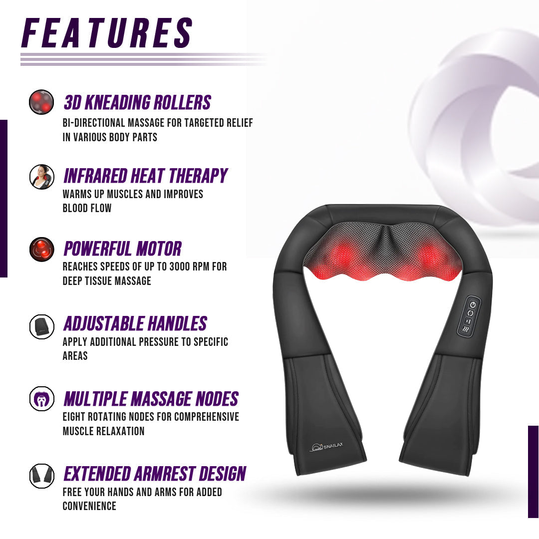Neck Massager with Heat – Deep Tissue Shiatsu Relief